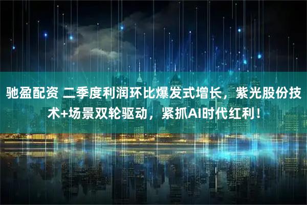 驰盈配资 二季度利润环比爆发式增长，紫光股份技术+场景双轮驱动，紧抓AI时代红利！